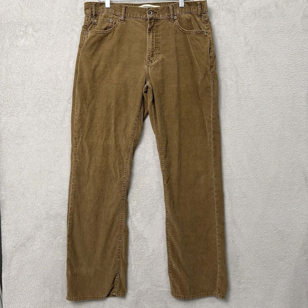 Gap Straight Fit Corduroy Pants Mens Size 36x34 (fits 36x33.5) Brown